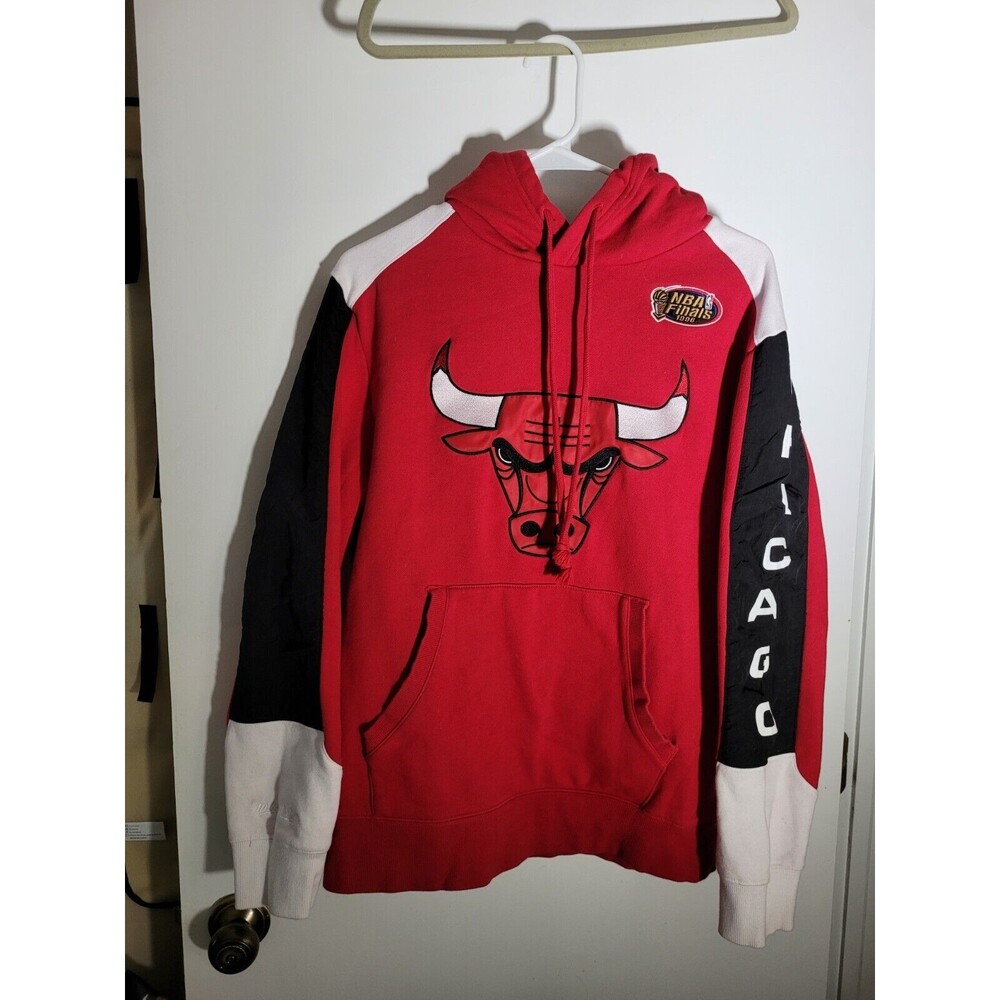 💥 Chicago Bulls NBA Finals 1996 Pullover Hoodie Size Medium Mitchell & Ness D4